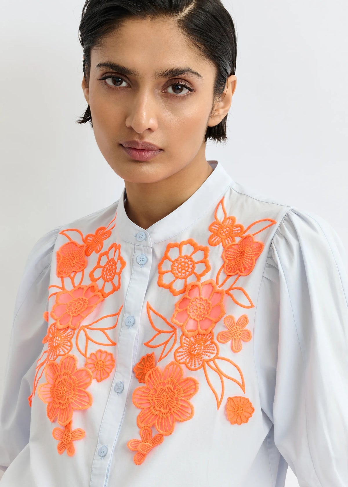 Jorja Flower Applique Shirt-Essentiel Antwerp-Lewis Yates