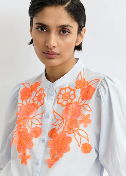 Jorja Flower Applique Shirt-Essentiel Antwerp-Lewis Yates