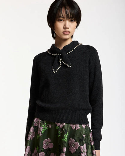 Kasa Beaded Pullover Black-Essentiel Antwerp-Lewis Yates