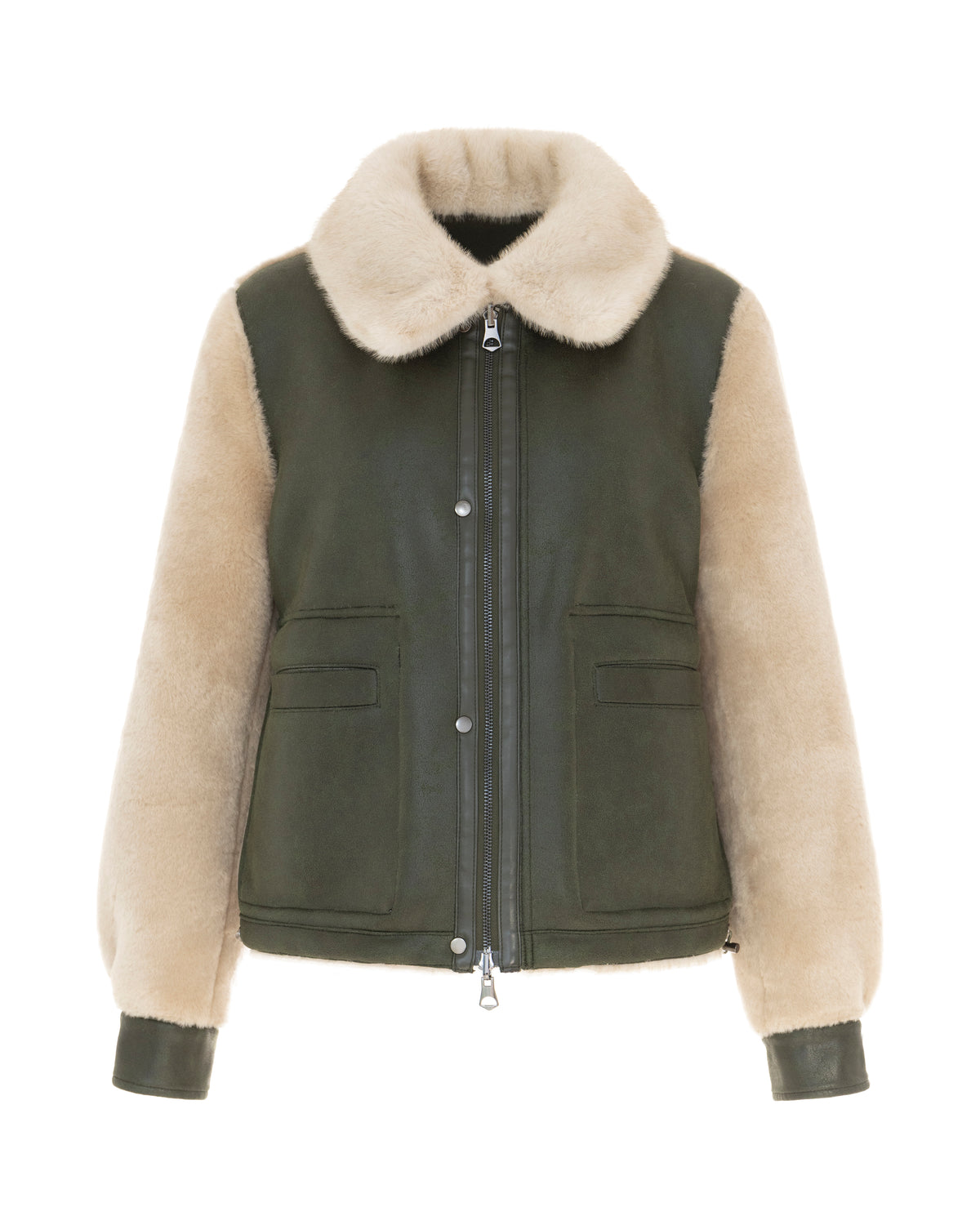 Khaki shearling Bomber-Urban Code-Lewis Yates