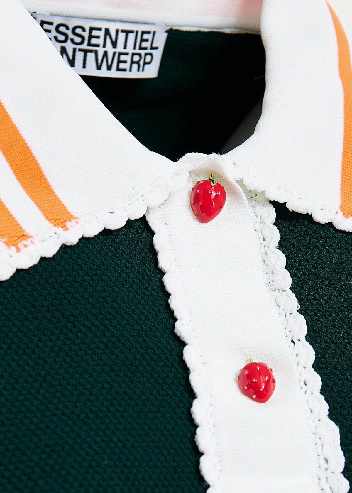 Kontrast Knitted Polo - Bottle Green-Essentiel Antwerp-Lewis Yates