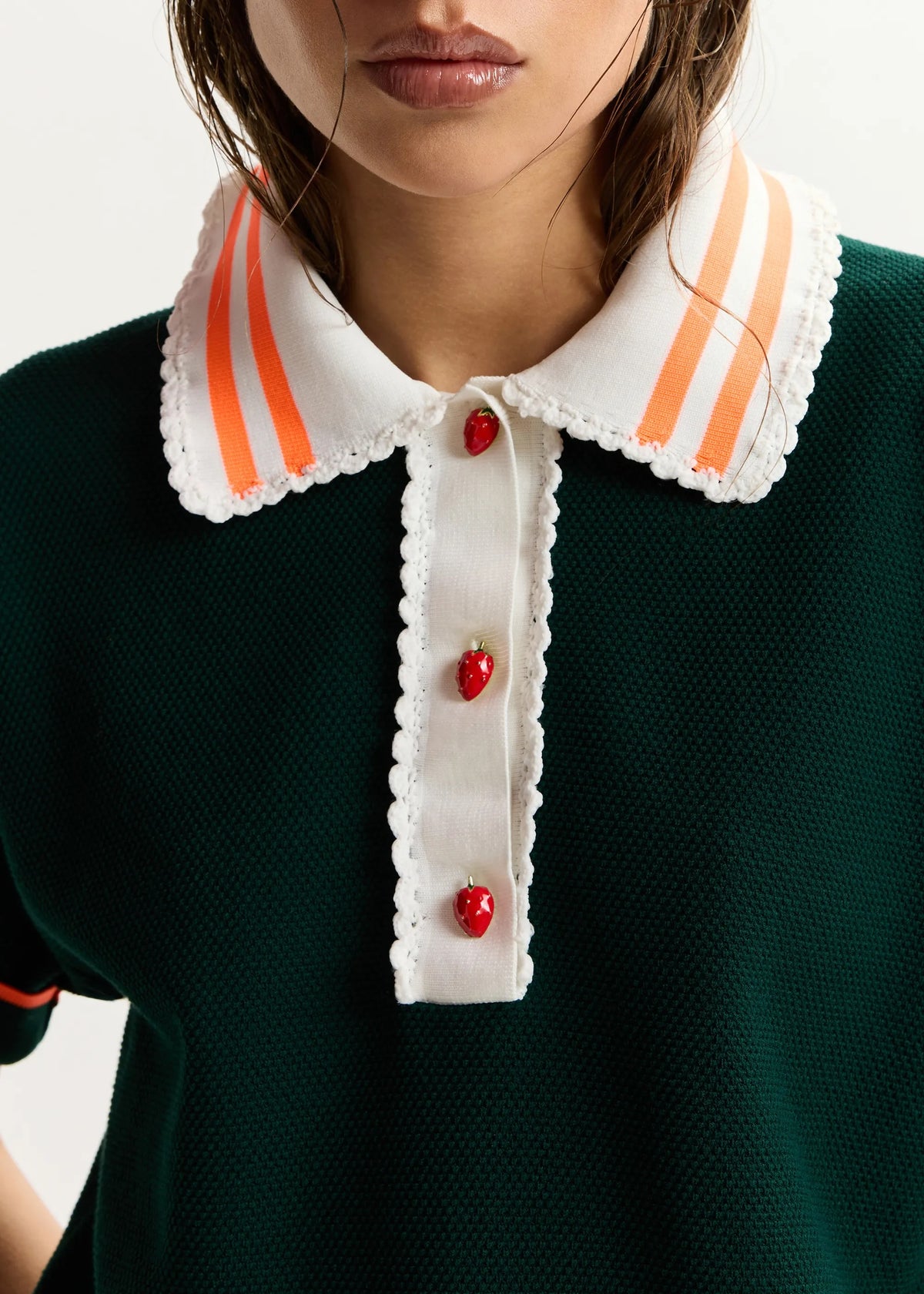 Kontrast Knitted Polo - Bottle Green-Essentiel Antwerp-Lewis Yates