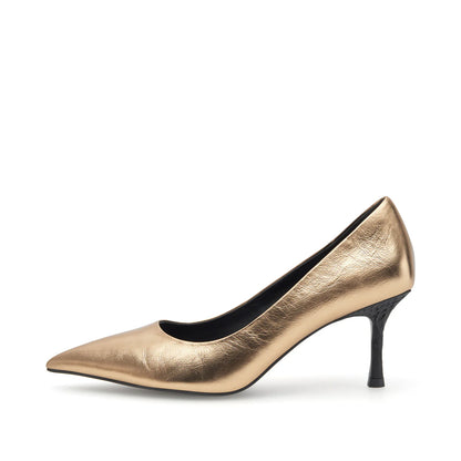 Laura Metallic Heel - Gold-Woden-Lewis Yates
