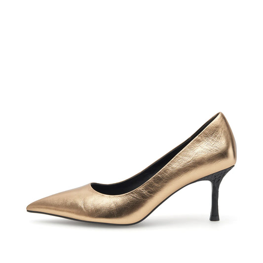 Laura Metallic Heel - Gold-Woden-Lewis Yates