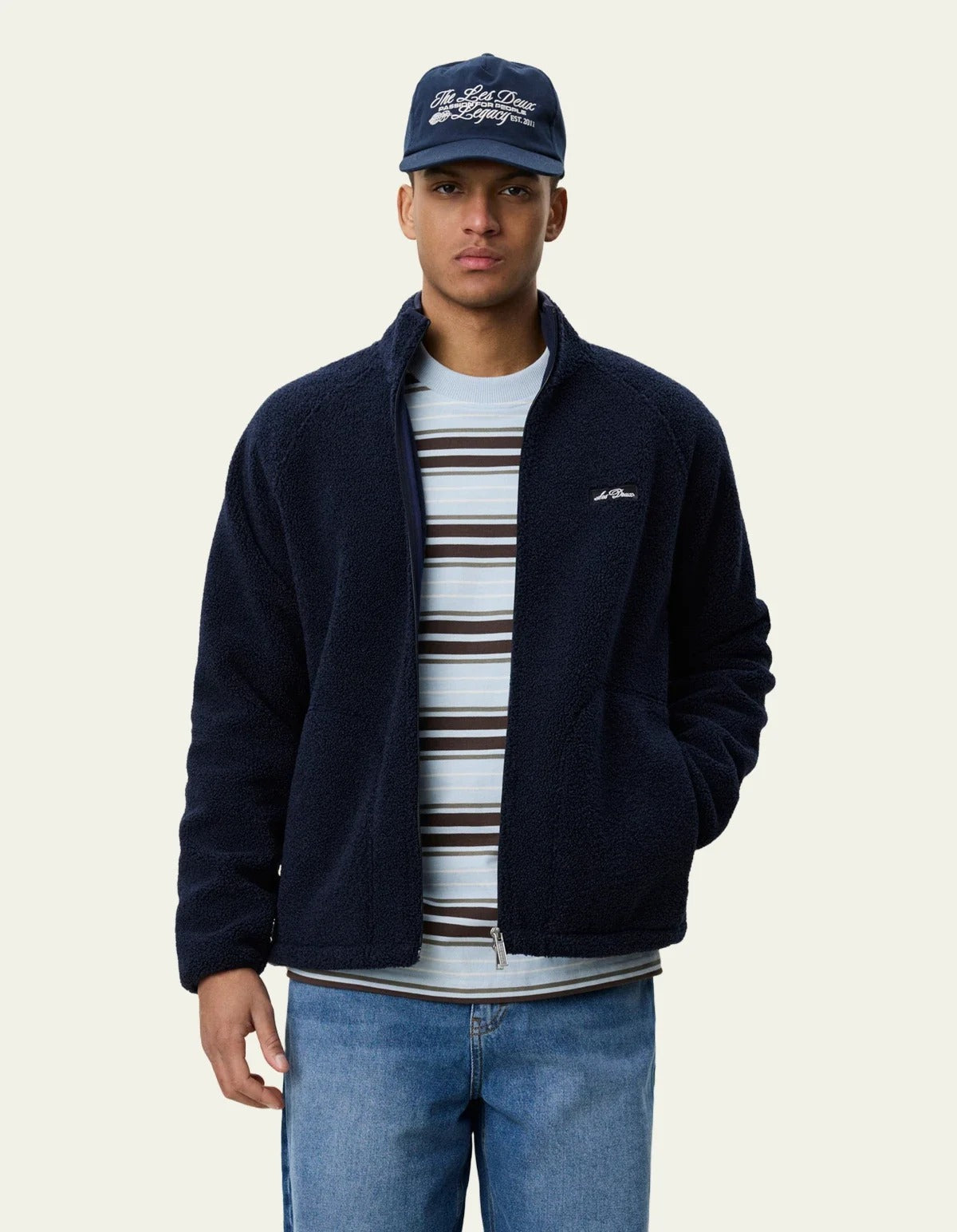 Patch Teddy Jacket Dark Navy Blue
