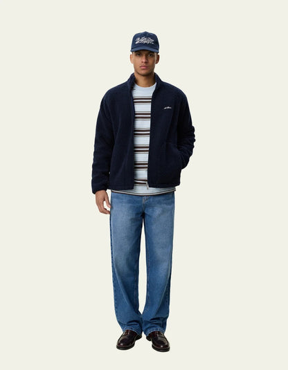 Patch Teddy Jacket Dark Navy Blue