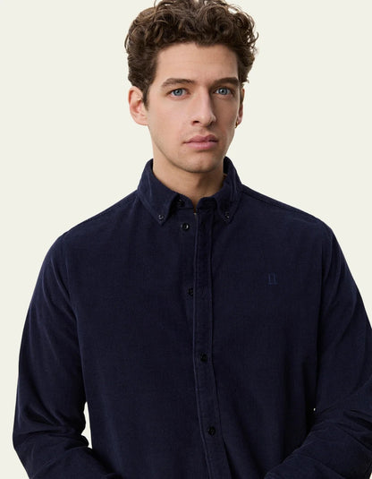 Pinwale Corduroy Shirt Dark Navy Blue