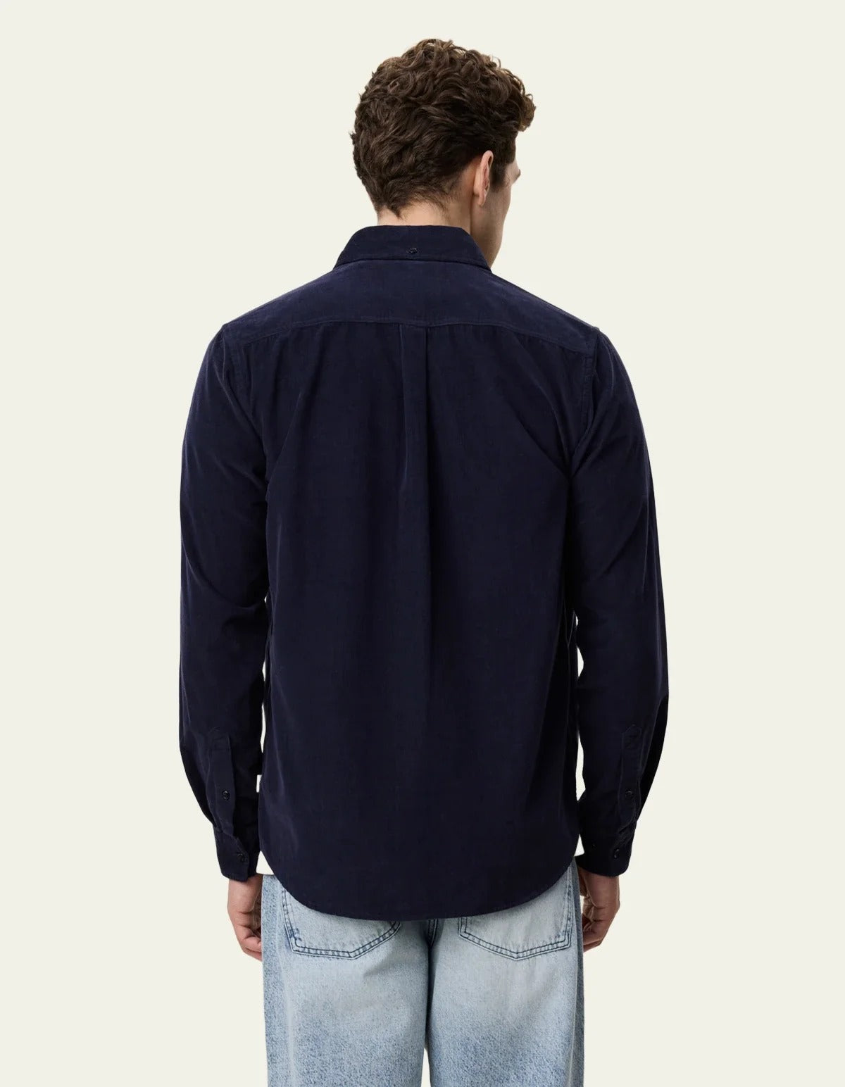 Pinwale Corduroy Shirt Dark Navy Blue