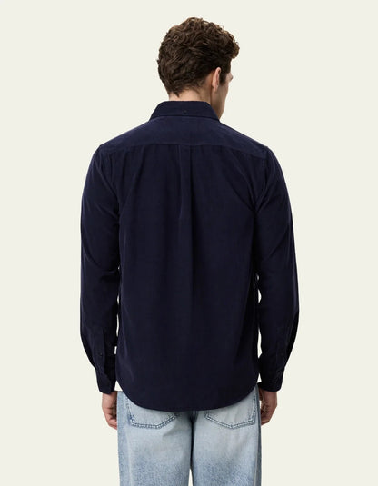 Pinwale Corduroy Shirt Dark Navy Blue