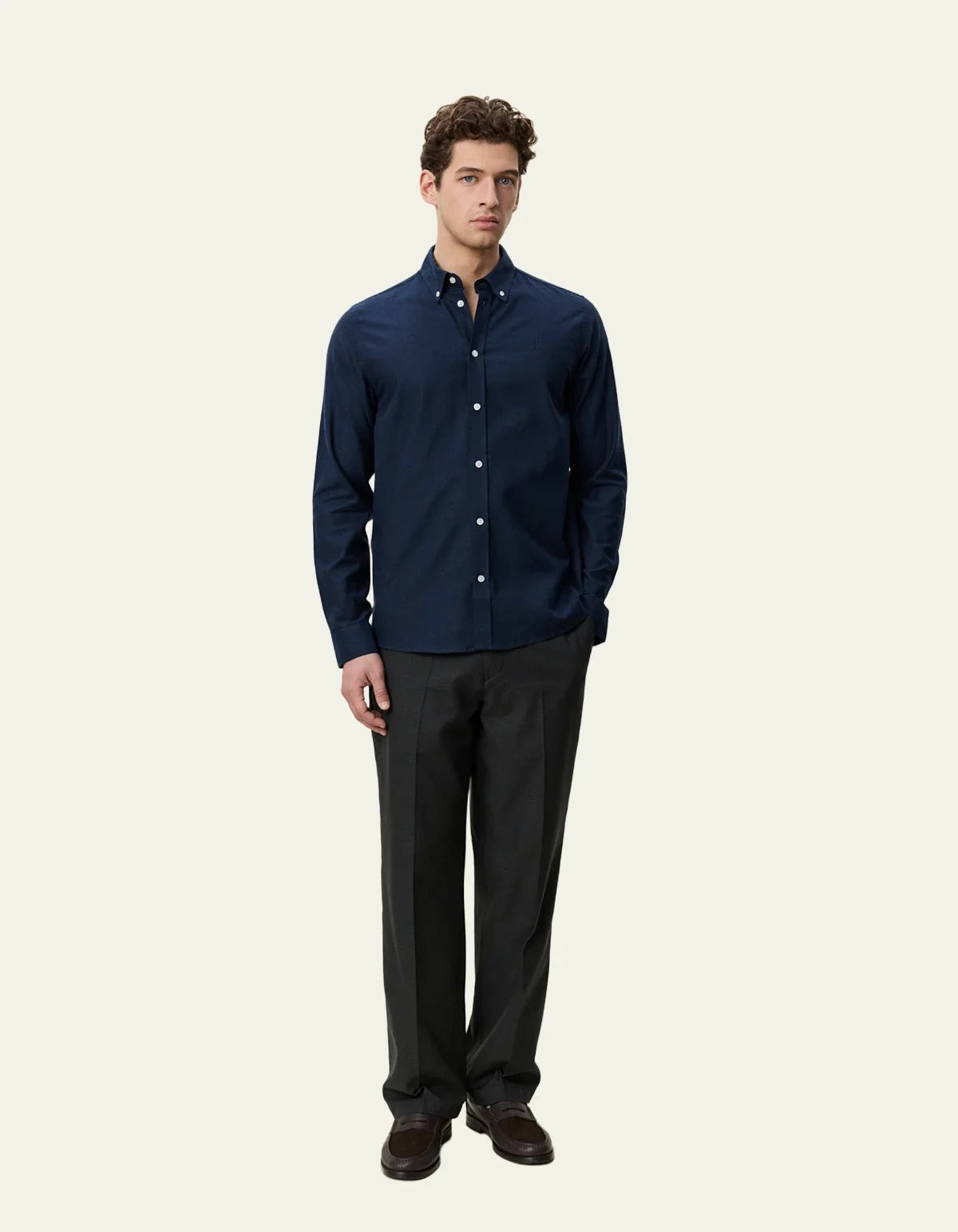 Soft Flannel Shirt Dark Navy Blue