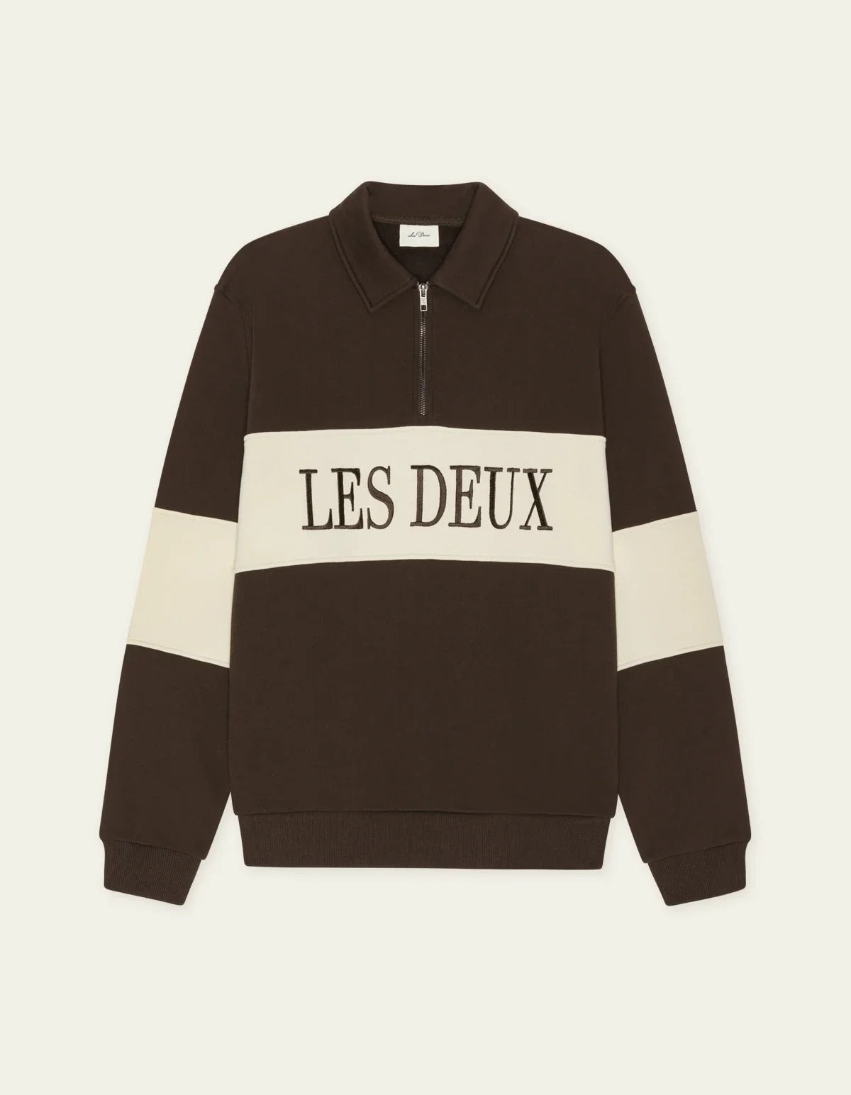 Zipper Rugby Sweatshirt Molé Brown