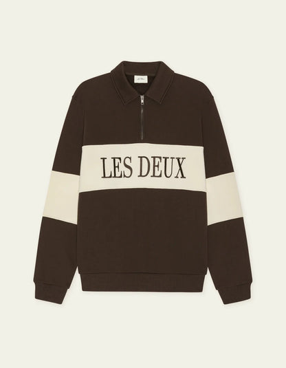 Zipper Rugby Sweatshirt Molé Brown