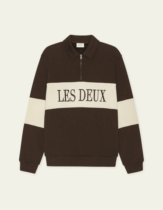 Zipper Rugby Sweatshirt Molé Brown
