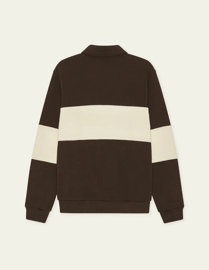 Zipper Rugby Sweatshirt Molé Brown