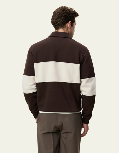 Zipper Rugby Sweatshirt Molé Brown
