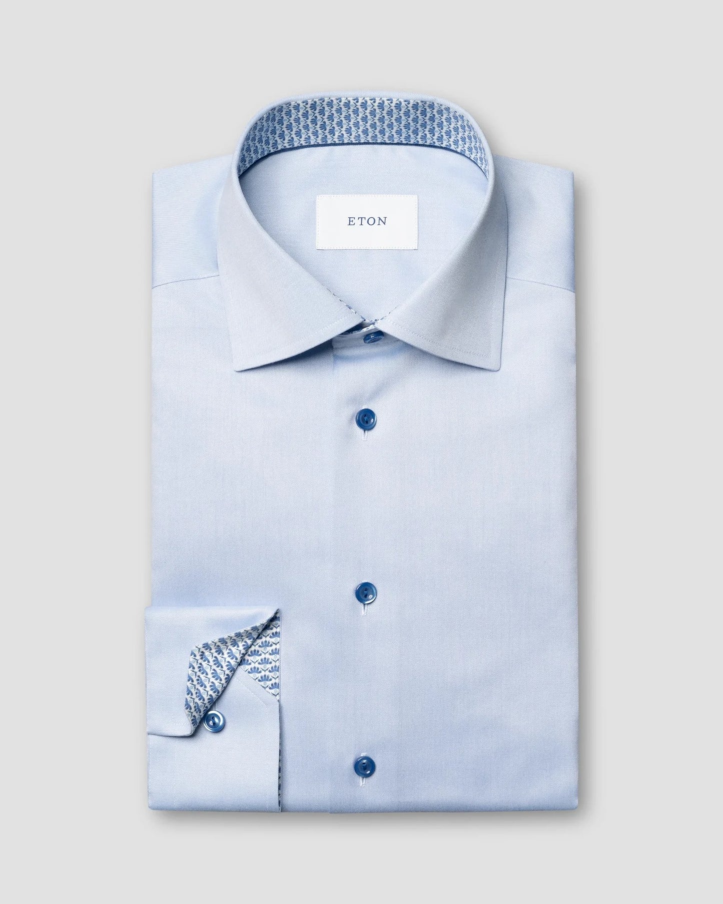 Geometric Effect Twill Shirt - Blue