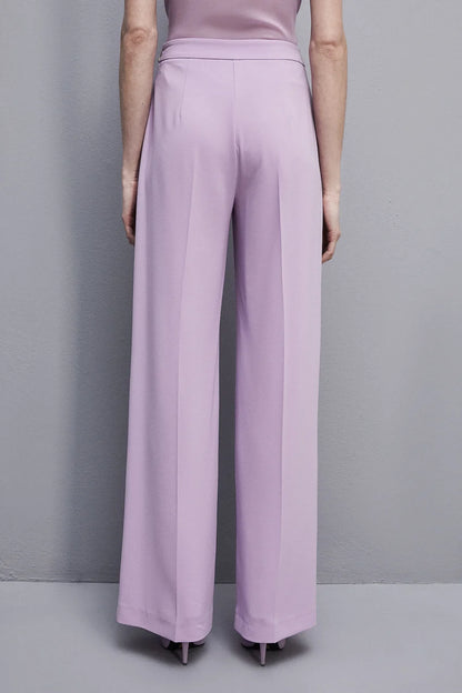 Lilac Palazzo Crepe Pants-Patrizia Pepe-Lewis Yates