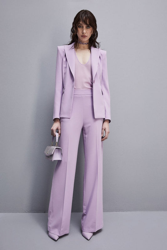 Lilac Palazzo Crepe Pants-Patrizia Pepe-Lewis Yates