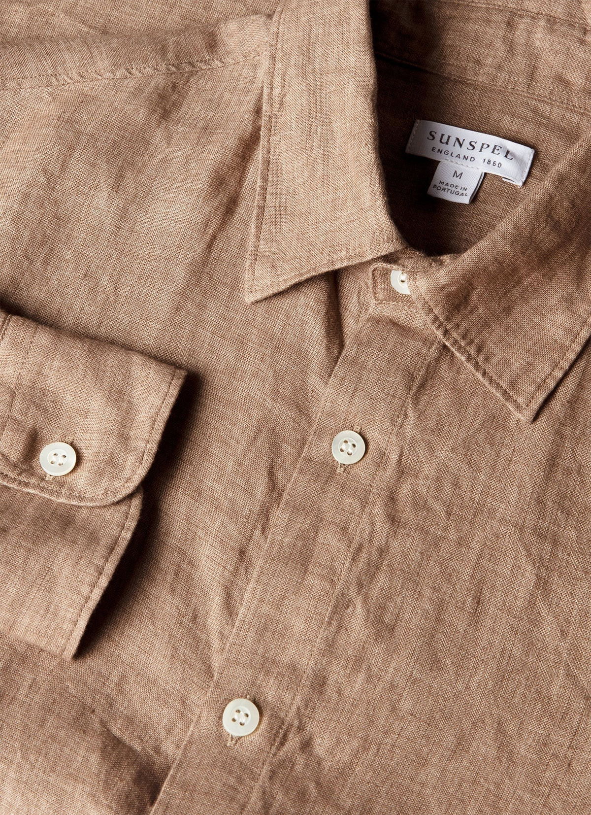 Linen Long Sleeve Shirt - Walnut-Sunspel-Lewis Yates