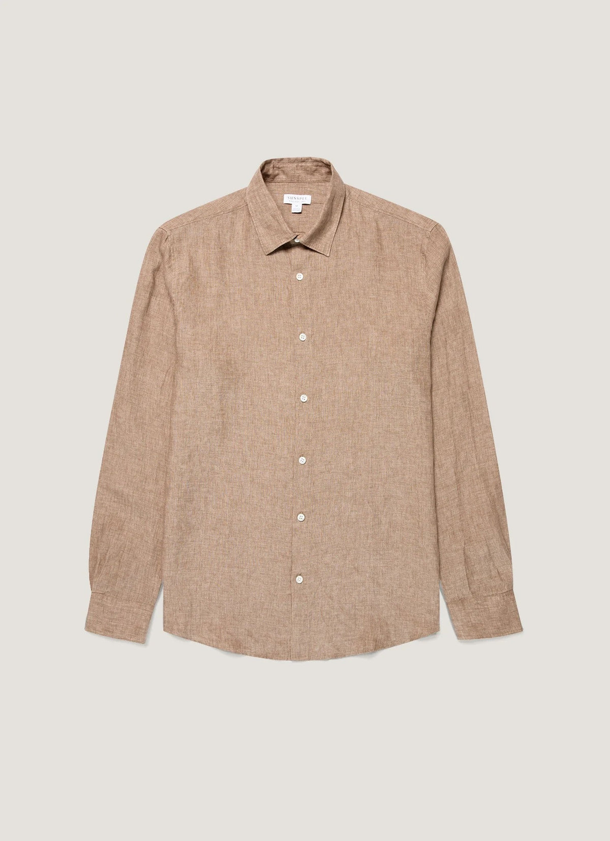 Linen Long Sleeve Shirt - Walnut-Sunspel-Lewis Yates