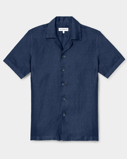 Linen Resort Shirt Navy