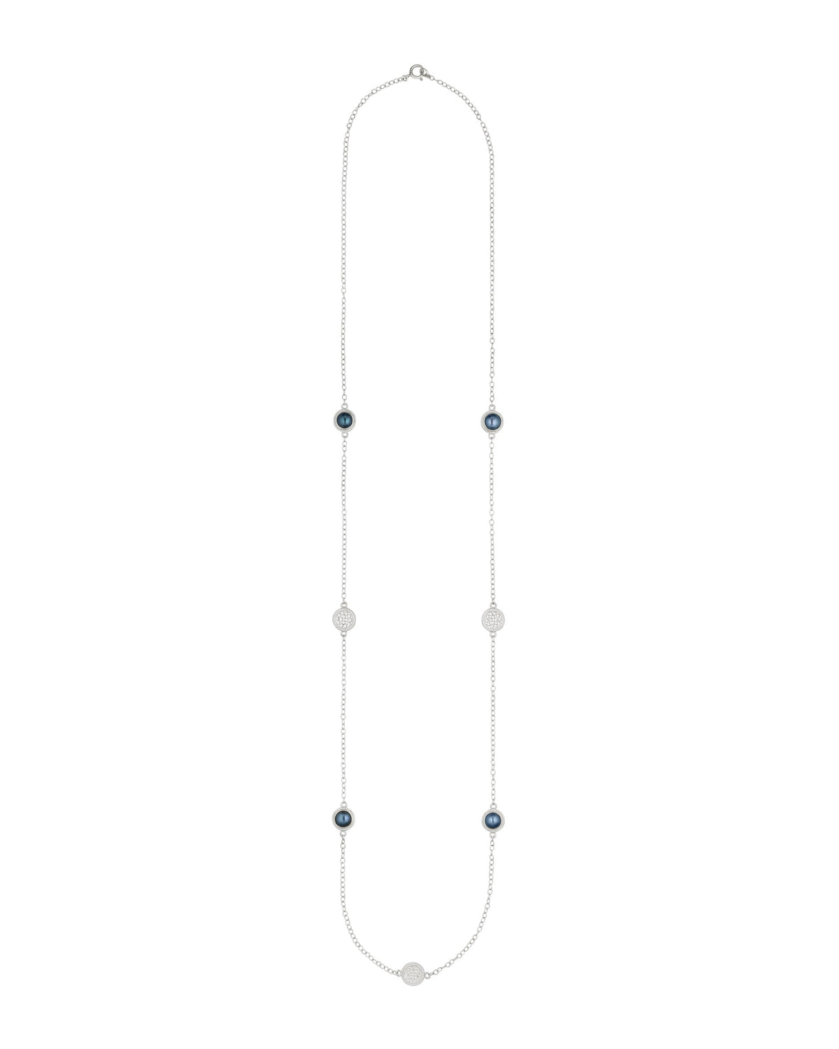 Long Blue Pearl Station Necklace-Anna Beck-Lewis Yates