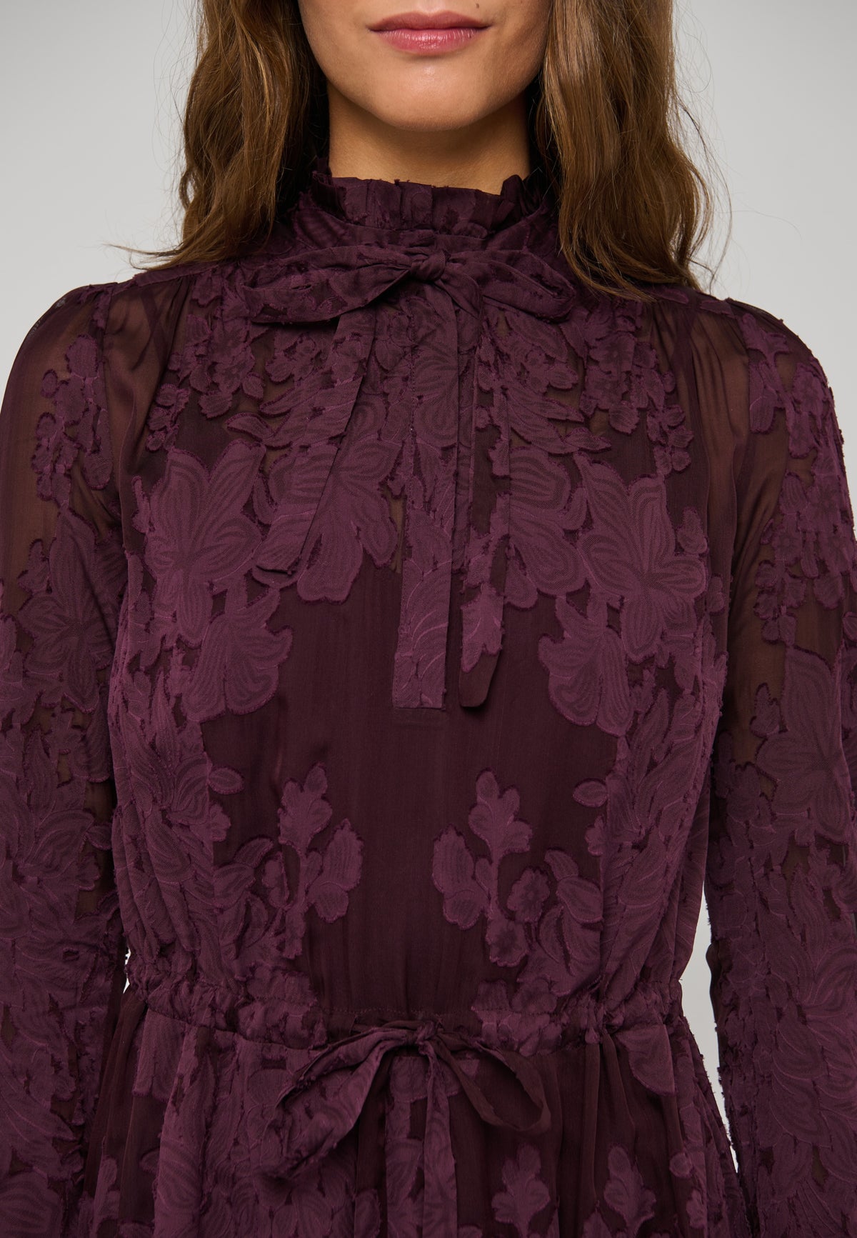 Lycia Sleeveless Dress with Drawstring in Flora Berry Wine-Dea Kudibal-Lewis Yates
