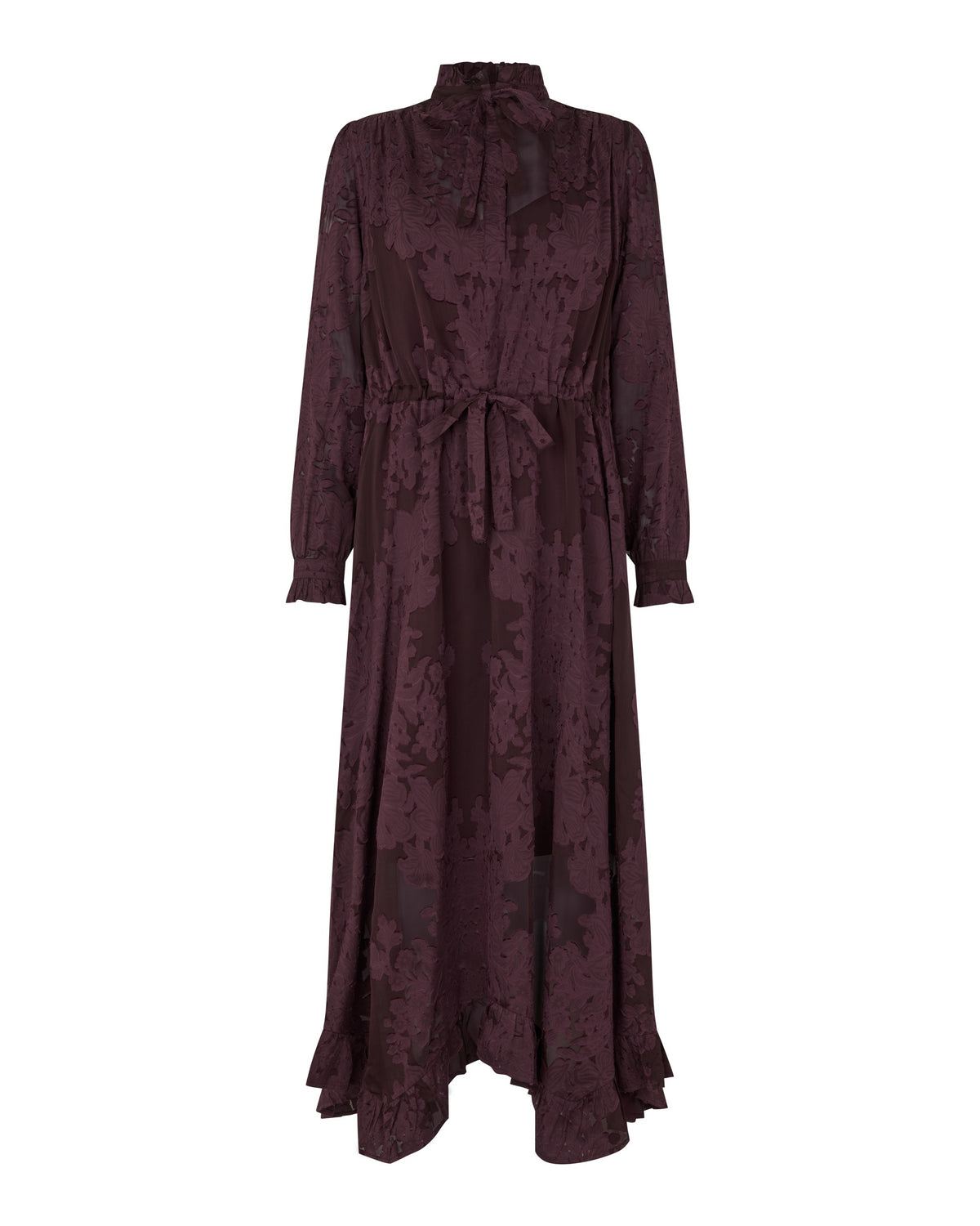 Lycia Sleeveless Dress with Drawstring in Flora Berry Wine-Dea Kudibal-Lewis Yates