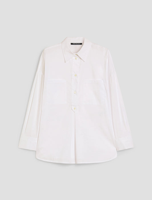 Macina Poplin Shirt-Penny Black-Lewis Yates