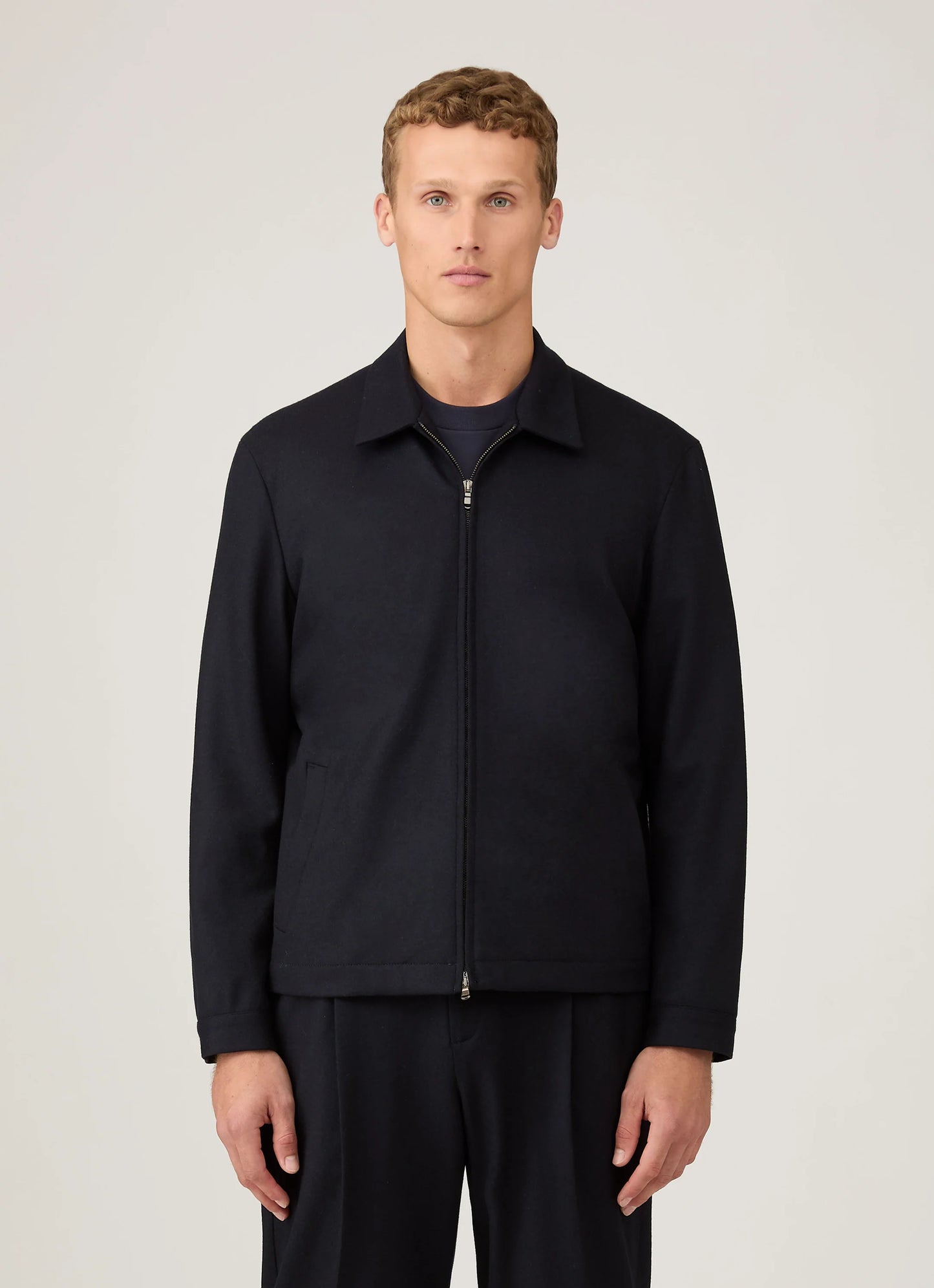 Boiled Wool Harrington Jacket
