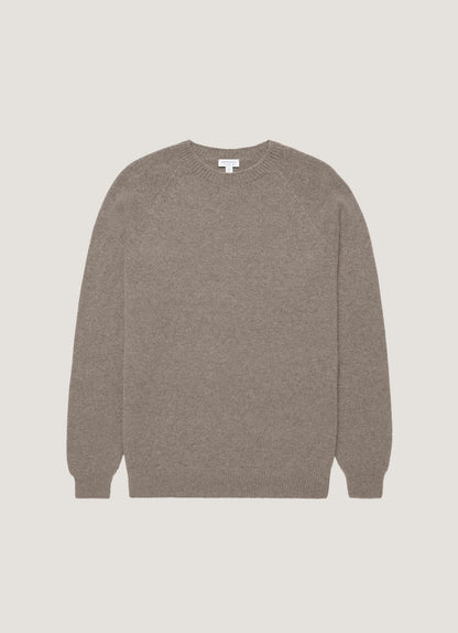 Lambswool Crew Jumper In Bark
