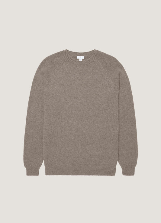 Lambswool Crew Jumper In Bark