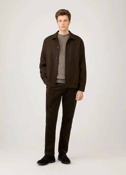 Lambswool Crew Jumper In Bark