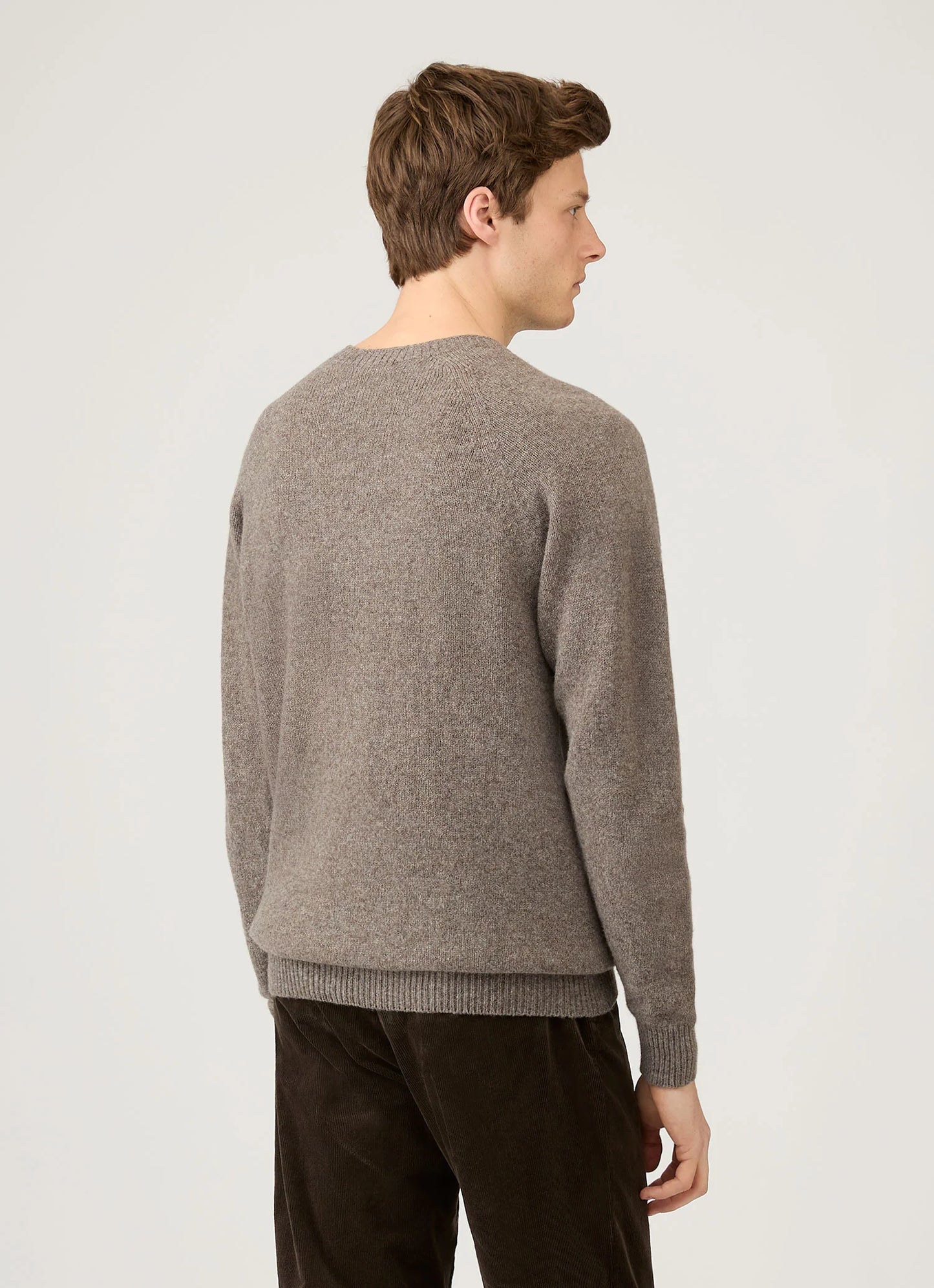 Lambswool Crew Jumper In Bark