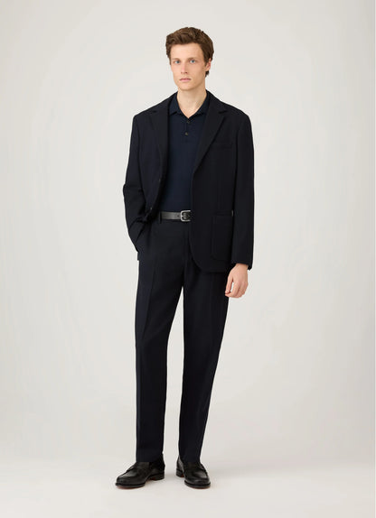 Extra-Fine Merino Polo In Navy