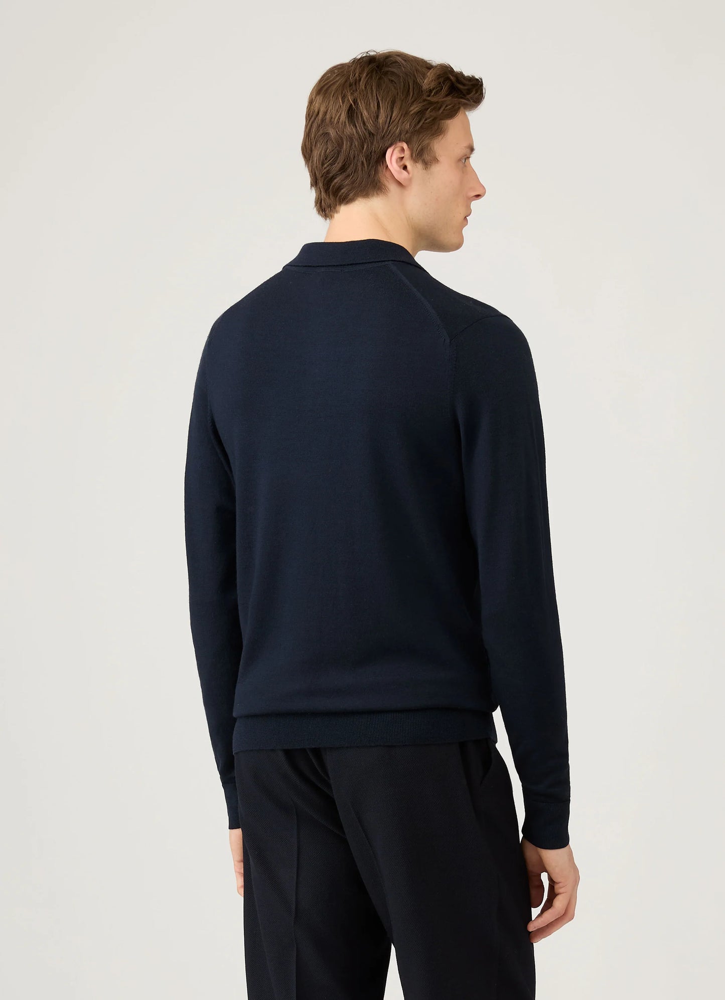 Extra-Fine Merino Polo In Navy