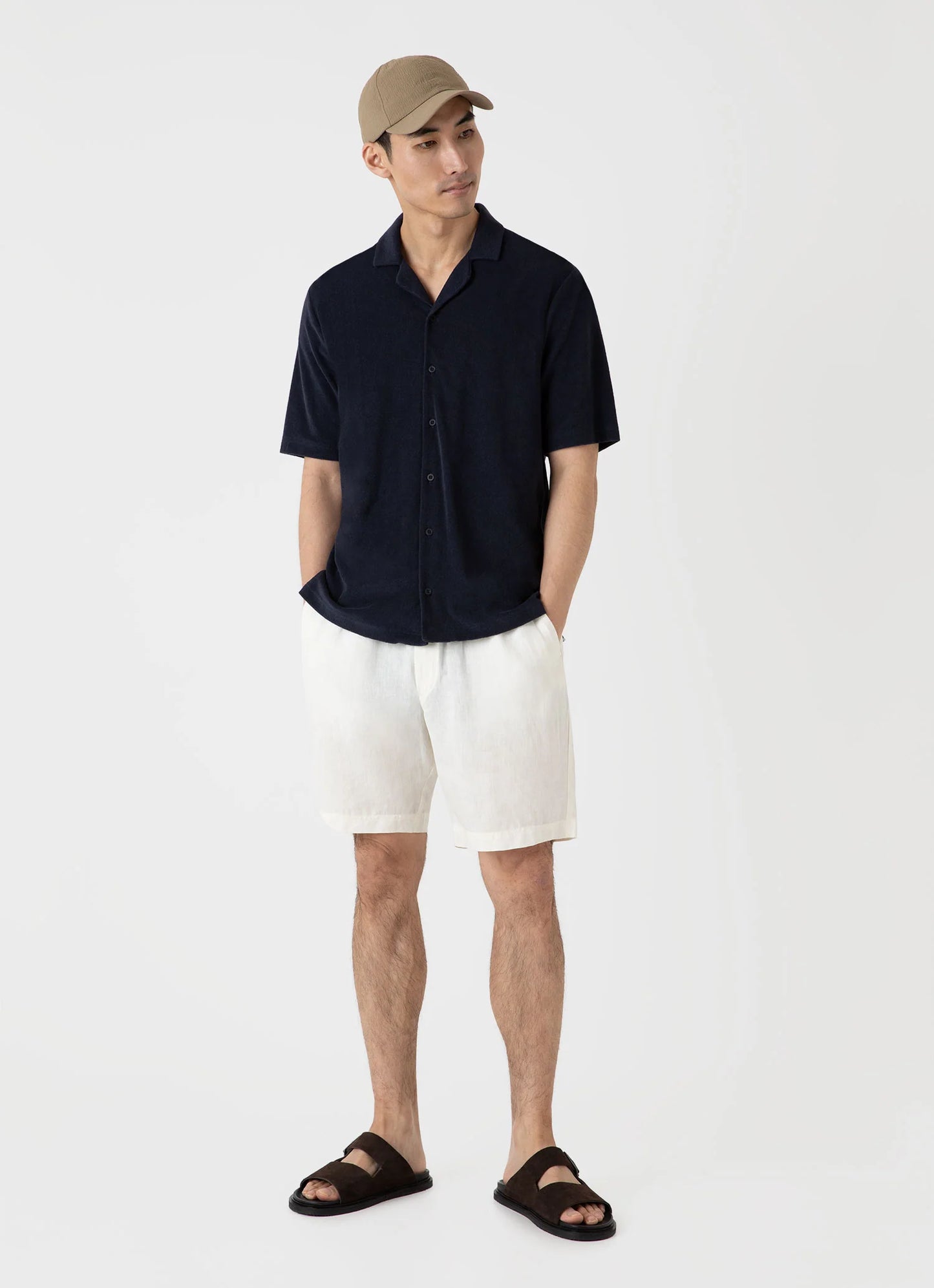 Towelling Camp Collar Shirt