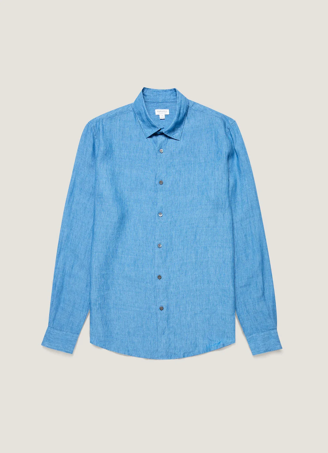 Linen Long Sleeve Shirt - Cool Blue