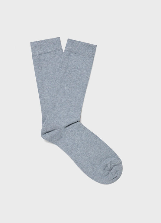 Long Staple Smoke Blue Cotton Socks