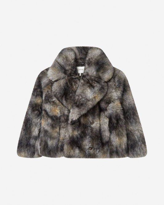 Lestine Short Faux Fur Jacket Grey