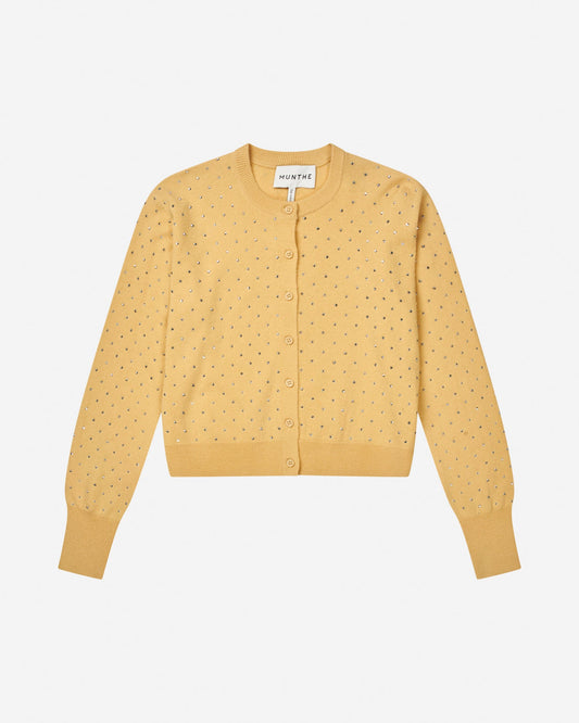 Radcliff Knitted Cardigan with Studs Yellow