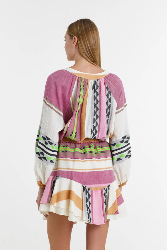 Natalia Skirt Multi Pink/Green-Devotion-Lewis Yates