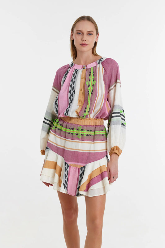 Natalia Skirt Multi Pink/Green-Devotion-Lewis Yates