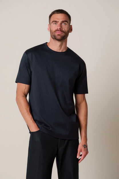 Crew Neck Short Sleeve T-Shirt Navy