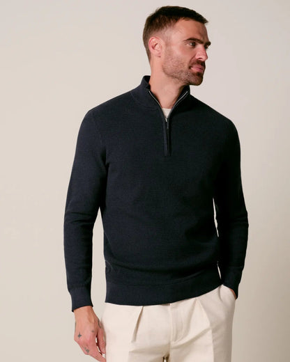 Navy Structured Half Zip Pullover
