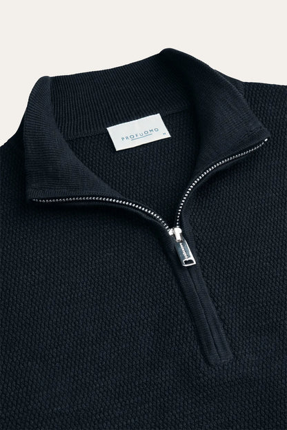 Navy Structured Half Zip Pullover