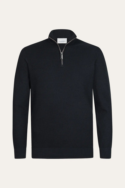 Navy Structured Half Zip Pullover