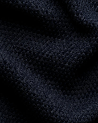 Open Collar Waffle Polo