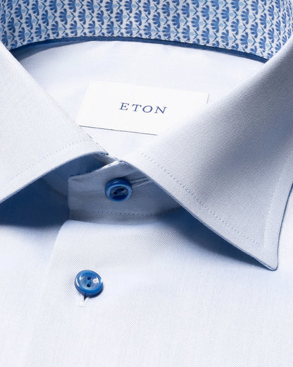 Geometric Effect Twill Shirt - Blue