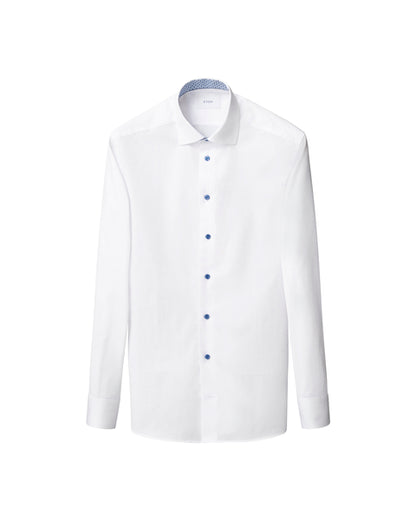 Geometric Effect Twill Shirt - White